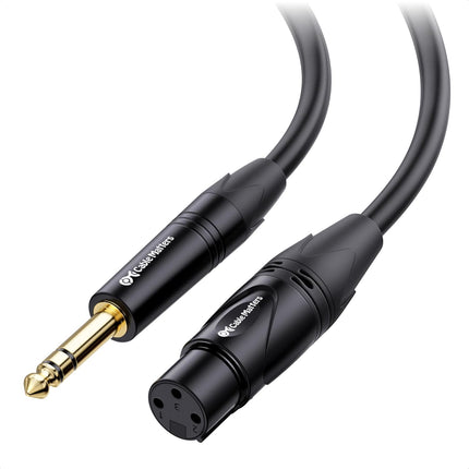 6.35mm (1/4 Inch) Short TRS to XLR Cable - 3ft, Male to Female, XLR to 1/4 Cable