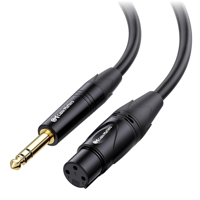 6.35mm (1/4 Inch) Short TRS to XLR Cable - 3ft, Male to Female, XLR to 1/4 Cable