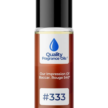 Quality Fragrance Oils' Bacarat Rouge 540 Impression #333 | Long-Lasting Perfume Oil, Alcohol-Free, Strong Scent, 10ml Roll-On | Affordable Alternative to Designer Fragrances