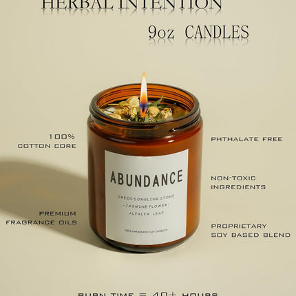 Natural Crystal Candle,Abundance, Crystal Ritual, Spiritual, Money Prosperity, Candle Spell.(Abundance)