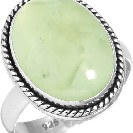 Boho Handmade Jewelry Chunky Natural Gemstone Tiger Eye, Crystal, Pearl, Garnet Oval Genuine 925 Sterling Silver Ring For Women