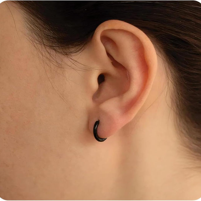Hypoallergenic Titanium Hoop Earrings for Women&Men-8mm 10mm 12mm Small