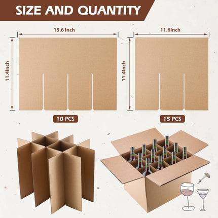 5 Sets Moving Box Glasses Divider Kits,Wine Glassware Dish Packing Divider for Moving Boxes,Cardboard Dividers for 16 x 12 x 12 Inch Box (Box Not Included)