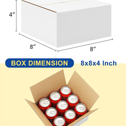 40-Pack-Small-Shipping-Boxes-8x8x4, Corrugated-Cardboard-Boxes-for-Packaging-Small-Business, White-Boxes-Mailers