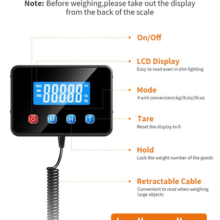 WESTHEY Shipping Scale 0.5oz-440lb High Accuracy Bascula Digital Weight Luggage Postal Scale for Packages Warehouse Home Small Business Pet Food Mail
