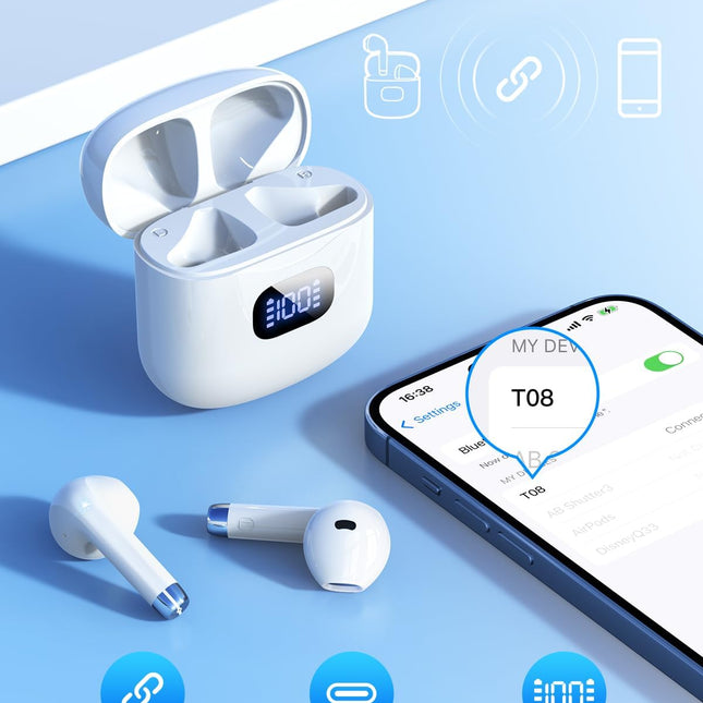NexWave OndaNex KTGEE Wireless Earbuds Bluetooth 5.3 Headphones, 40Hrs Playback Stereo Ear — Smart Tech