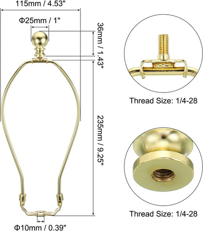 9.5 Inch Gold Tone Lamp Harp Kit with Finial - photo 2