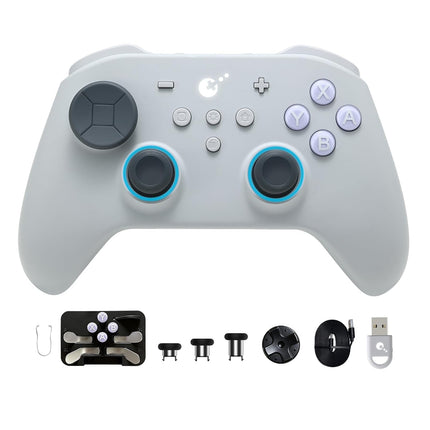 GuliKit TT MAX Bluetooth Gaming Controller for Switch 2/Switch/PC/Android/iOS, Ultra-Fast Gamepad with Adjustable TMR Joysticks, Hall & Micro Triggers, 4 Rear Paddles, Switch 1/2 Wake-Up & Multi-functional Adapter