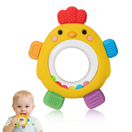 Baby Teething Toy for Babies Over 3 Months, BPA-Free Silicone Teether, Teething Relief & Fun Play with Rattle, Perfect Baby Gift & Infant Toy
