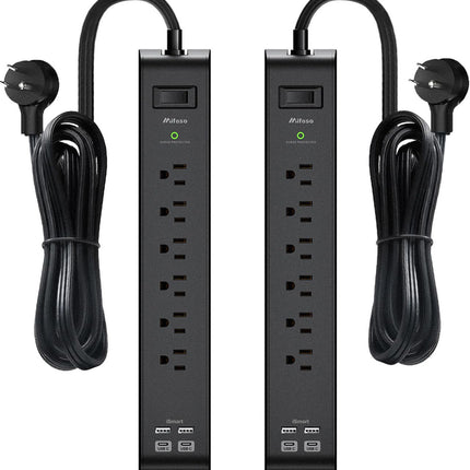 2 Pack Surge Protector Power Strip with 6 Outlets 4 USB Ports - photo 10