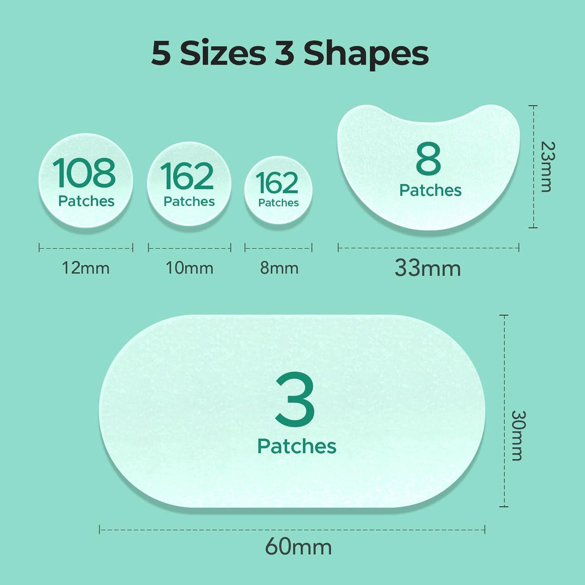 443 Count Pimple Patches for Face, Hydrocolloid Acne Patch Bulk - photo 4