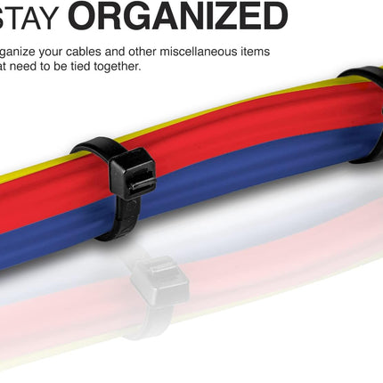 TR Industrial Multi-Purpose UV Resistant Black Cable Ties, 4 inches, 100 Pack