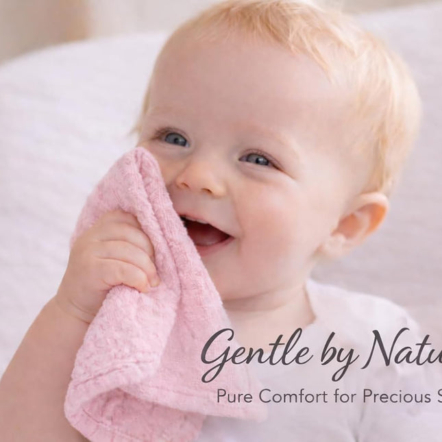 Baby Washcloths, 3-Pack, 100% Cotton, Soft Absorbent