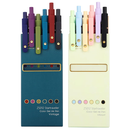 Gel Pens,6 Pcs 0.5mm Retractable Quick Dry Blue Ink Pens