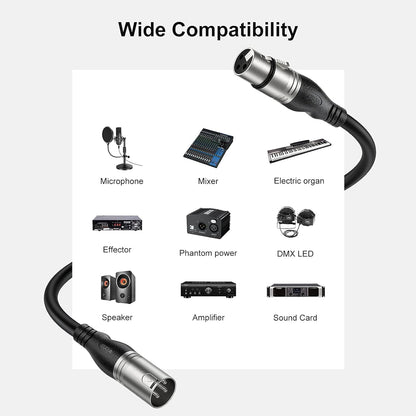XLR Cable 2ft 10 Packs - Premium Balanced Microphone Cable with 3-Pin XLR Male to Female Mic Speaker - photo 5