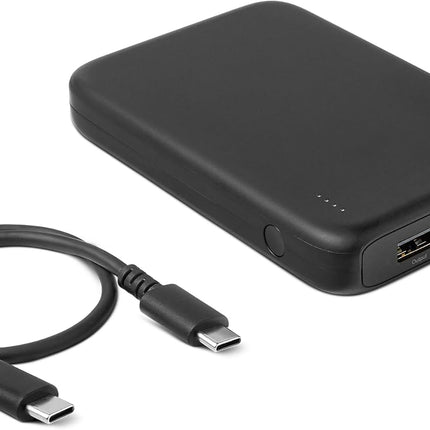 Amazon Basics Slim Portable Charger Power Bank with LED Display, 10,000 mAh, Black