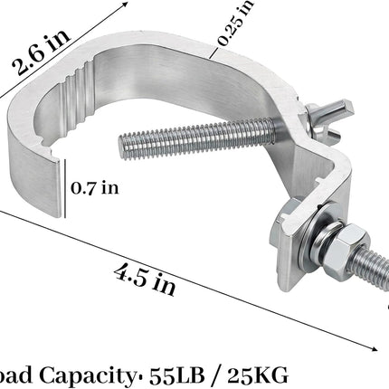 10 Pack Truss C Clamps, Aluminum Alloy Stage Light Clamp Hook, 55LB Load Capacity C-Clamp Fits 30-50mm OD Tube/Pipe, for DJ Par Lights, Spot Lights & Stage Lighting
