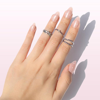 Milk Dot Short Almond Press On Nails Kit - photo 3