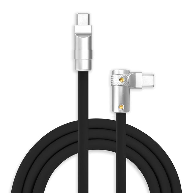 90 Degree 240W Fast Charging Cable Right Angle USB C Cable Silicone Charging Cord Compatible with iPhone 17-15 Series