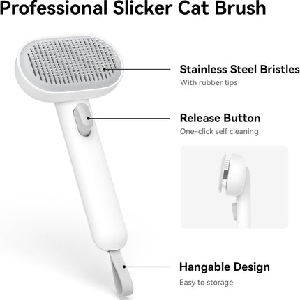 Aumuca Cat Brush for Shedding, Cat Brushes for Indoor Cats, Cat Brush for Long or Short Haired Cats, Cat Grooming Brush Cat Comb for Kitten Rabbit Massage Removes Loose Fur