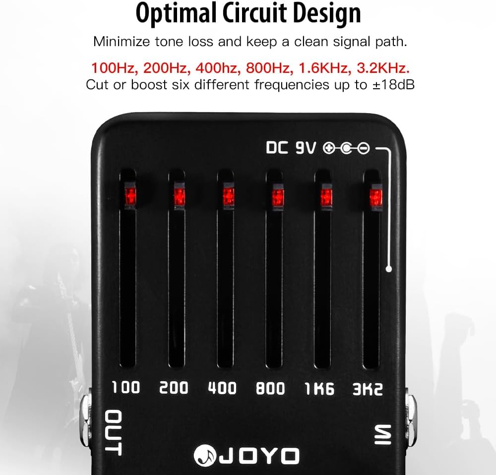 6-Band EQ Pedal Electric Guitar Equalizer (100Hz 200Hz 400Hz 800Hz 1.6kHz 3.2kHz) Provides ±18dB for - photo 4