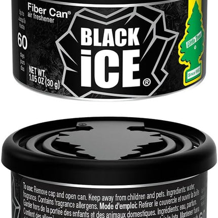 LITTLE TREES Car Air Freshener | Fiber Can Provides Long Lasting Scent for Auto or Home | Recycled Fiber | Black Ice, 4 Air Fresheners