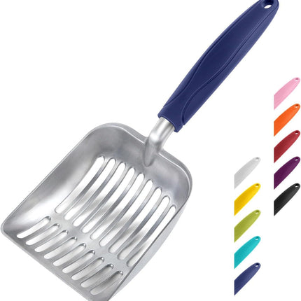 WePet Cat Litter Scoop, Aluminum Alloy Sifter, Kitty Metal Scooper, Deep Shovel, Long Handle, Poop Sifting, Kitten Pooper Lifter, Durable, Heavy Duty, for Litter Box