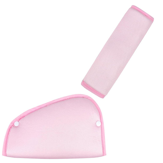 Kids Seat Belt Cover Pads, Universal Seat Belt Adjuster for Kids, Kid's Shoulder & Belly Protective Padding for Travel