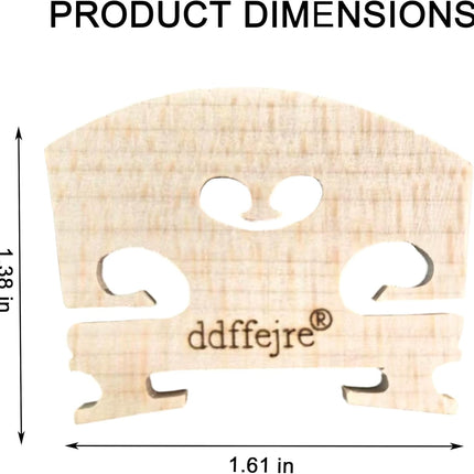 2 Pack 4/4 Violin Bridge,Premium Solid Maple Violin Bridge,Lightweight & Durable,Direct Fit,Hand-Carved for Improved Sound Clarity & Volume, Violin Replacement Parts (2Pack-D)