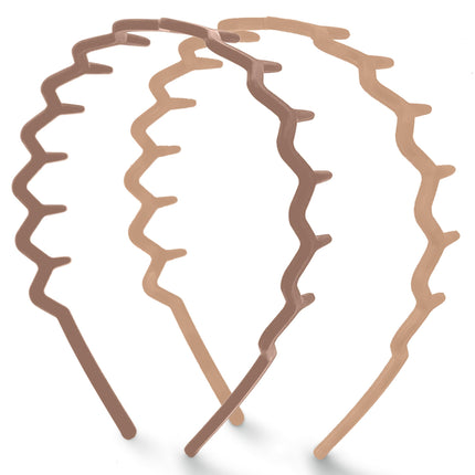 Zig Zag Headbands for Women - Black and Tortoise, 2 pcs