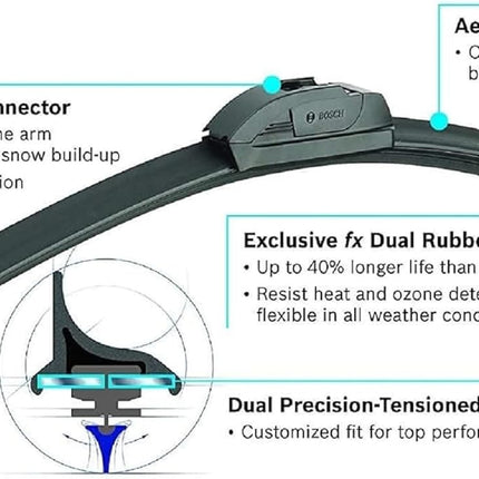 BOSCH 18A18A ICON Beam Wiper Blades - Driver and Passenger Side - Set of 2 Blades (18A & 18A)