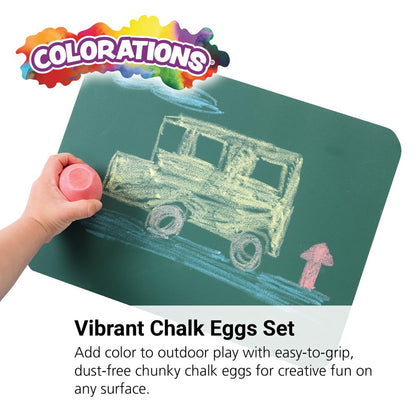 Chunky Chalk Eggs, Set of 18, for Kids and Toddlers, Easy Grip, Non-Toxic, Assorted Colors, 2 1/8 X 1 - photo 2