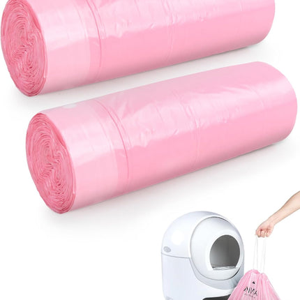 ANWA 40 Count Cat Litter Box Liners for Automatic Cat Litter Box and Litter Box Robot 4/5, Heavy-Duty, Extra Thick, Pink