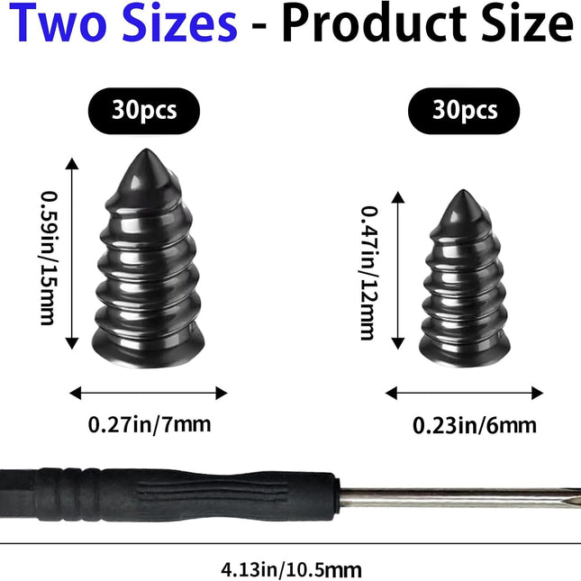 60 Pack Screw-In Tire Plug Kit for Cars, Bikes and Tractor Tire Puncture Repair