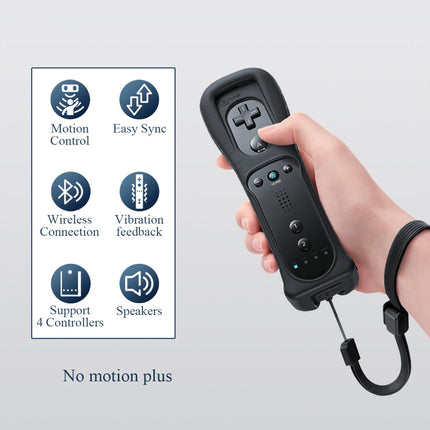 FASIGO Remote Controller with Nunchuck, Compatible with Nintendo Wii/Wii U, 2 Pack (Black)