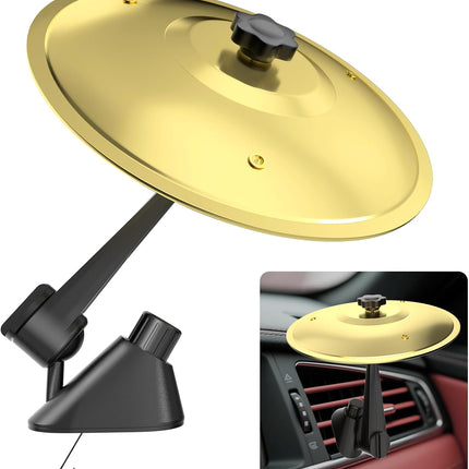 Car Cymbal Air Vent, Mini Car Crash Cymbals, Add Fun to Your Drive with Car Drum | A Great Gift For Drummers And Music Lovers | All Vehicle Types (Gold, 5.5 Inch)