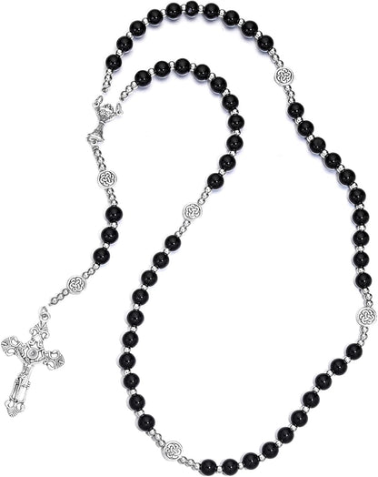 Glass Pearl First Communion Rosary with Chalice Centerpiece and - photo 2