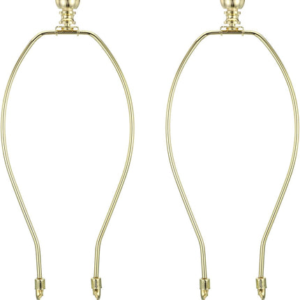 PATIKIL 11 Inch Lamp Harp Kit with Finial, 2 Set Detachable Shade Bracket Holder, DIY Lighting Accessories for Table Floor Lamps, Gold Tone