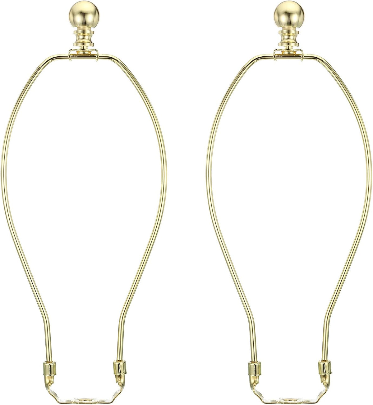 11 Inch Lamp Harp Kit with Finial, 2-Set Detachable Shade Bracket Holder, Gold Tone