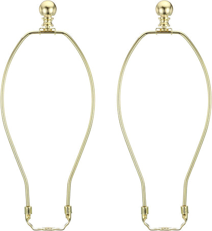 11 Inch Lamp Harp Kit with Finial, 2-Set Detachable Shade Bracket Holder, Gold Tone