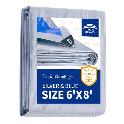 Tarps 8x10Ft 5.5 Mil Multipurpose Waterproof Poly Tarp Cover