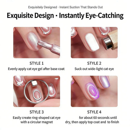 New Ring-Shaped Cat Eye Magnet for Nails,Strong Nail Magnet Tool,Y & Rin-gMagnet(Wide Beam,Heart,French),Portable Hollow Circular Cat Eye for Home DIY, Beginners & Nail Artists (Ring + French magnet)