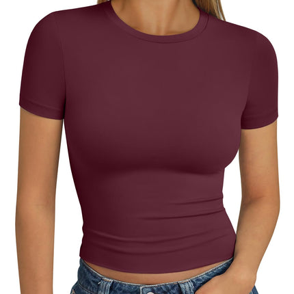 Womens Short Sleeve T Shirt Basic Summer Top