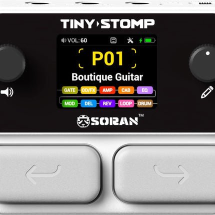 Multi Effects Guitar Pedal, 125 Effects, 99 Presets, 10 Modules, 40s Looper, 100 Drum Rhythms, 20 IR/NAM Slots, USB Audio, Rechargeable Pocket Pedal for Guitar and Bass