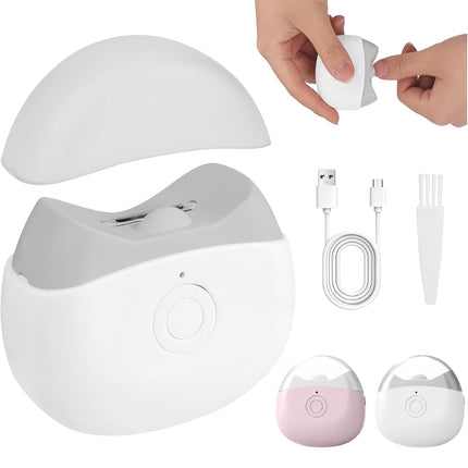 Electric Nail Clippers,2026 New Automatic Nail Trimmer with LED Light and 2 Speeds, Safety Fingernail Trimmer with Nail Scraps Storage for Baby Adult Seniors (White)