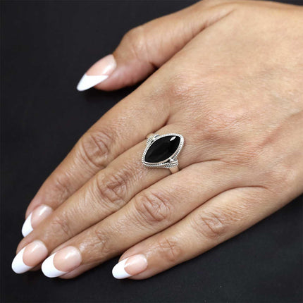 Pearl, Amber, Garnet, Moonstone Marquise Handmade Ring Genuine 925 Sterling Silver Boho Natural Gemstone Jewelry For Women