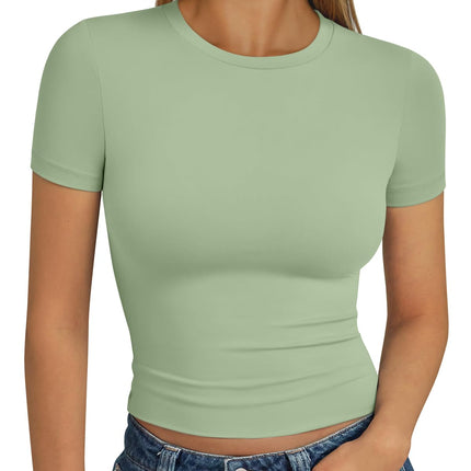 Womens Short Sleeve T Shirt Basic Summer Top