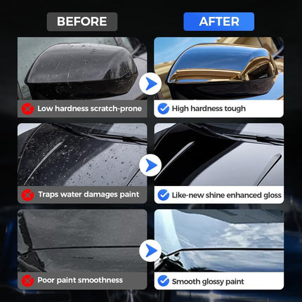 Crystal Serum,Ceramic Coating for Cars,100ML Advanced Graphene Ceramic Coating, 9H Hardness Graphene Coating for Auto Car Detailing, Gloss Hydrophobicity Anti Scratch (1 Set)