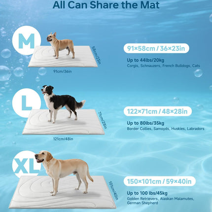 Cooling Mat for Dogs, 36"x23" Self-Cooling Dog Bed with Arc-Chill Technology 3.0, Non-Slip Washable Pet Cooling Pad for Small & Medium Dogs, Indoor Outdoor Kennel Floor Use - Grey