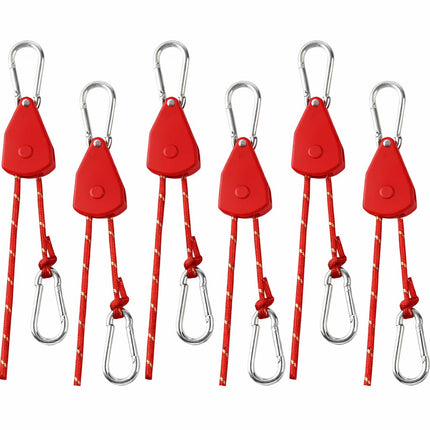 15ft Rope Rollers 6 Pcs Ratchet Straps Rope Tie Down Cam Jam 1/8in